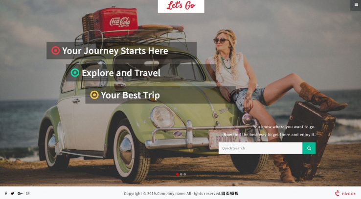 绿色简洁风格响应式个人探索旅行网页模板