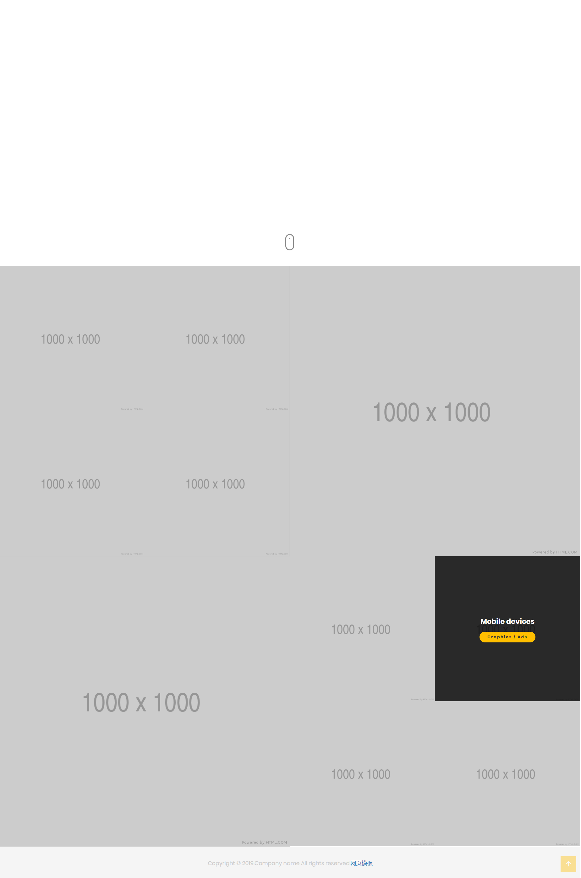 bootstrap黄色简洁样式产品设计展示网页模板代码下载