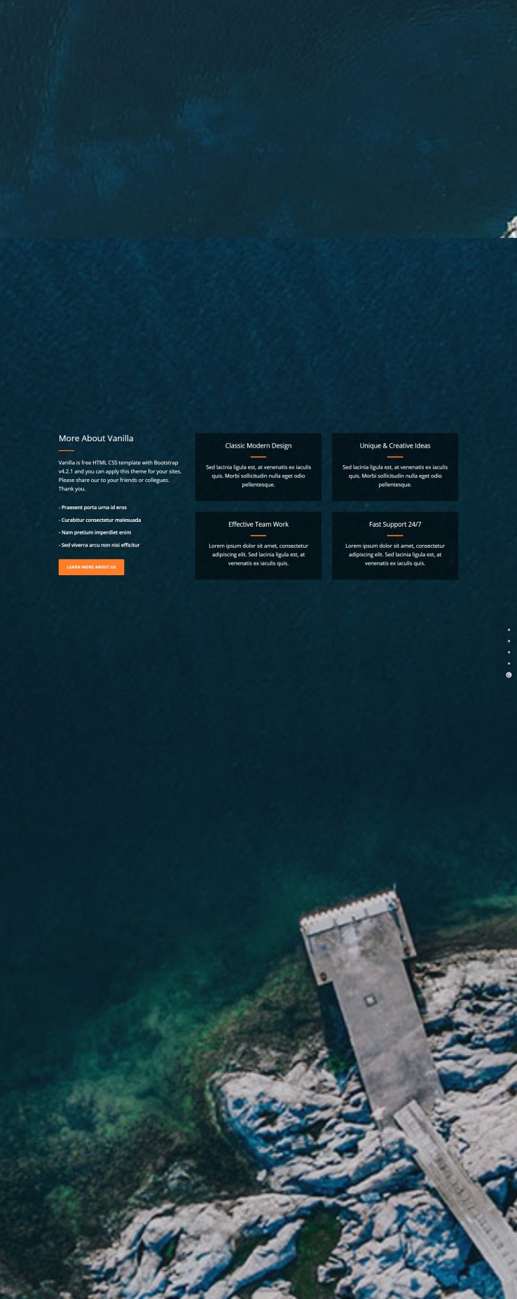 橙色简洁风格响应式海洋主题设计网页模板