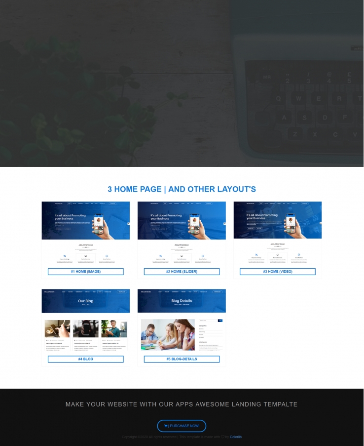 蓝色简洁风格响应式商业APP展示网页模板