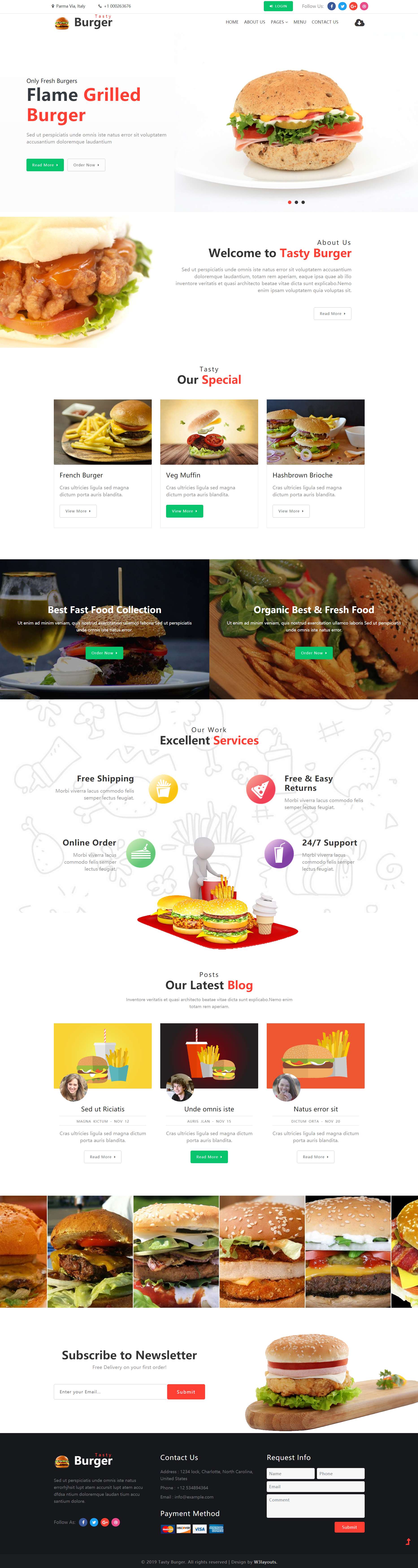 绿色宽屏形式pc+wap美味汉堡网页模板代码