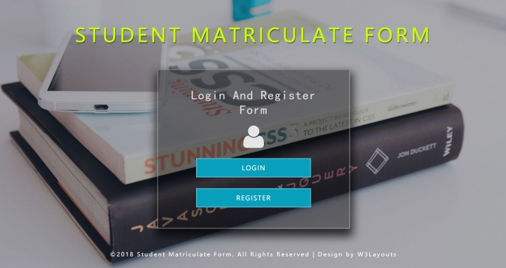 蓝色欧美风格响应式学生入学登记表网页模板