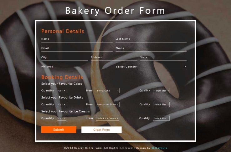 html5红色简洁样式面包店订单网页模板代码下载
