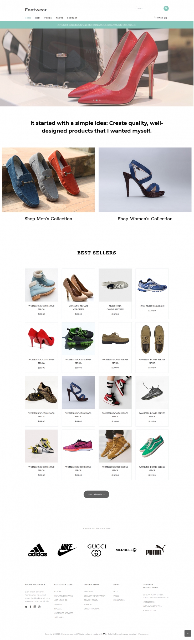 绿色宽屏风格响应式鞋靴品类商城网页模板