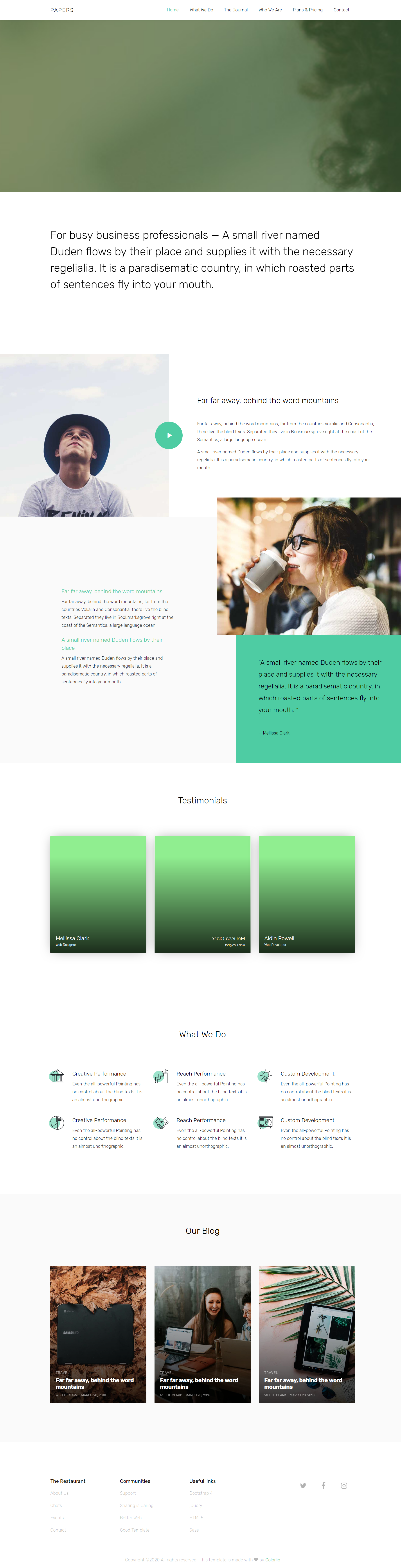 绿色大气风格响应式企业商务网页模板