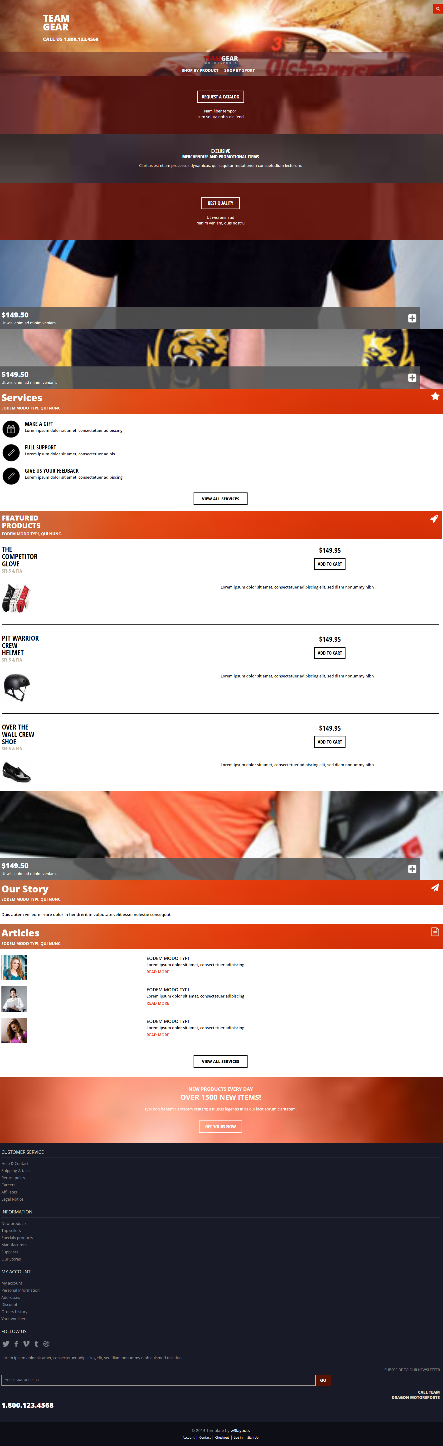 HTML5红色简洁样式赛车运动商城网页模板代码下载