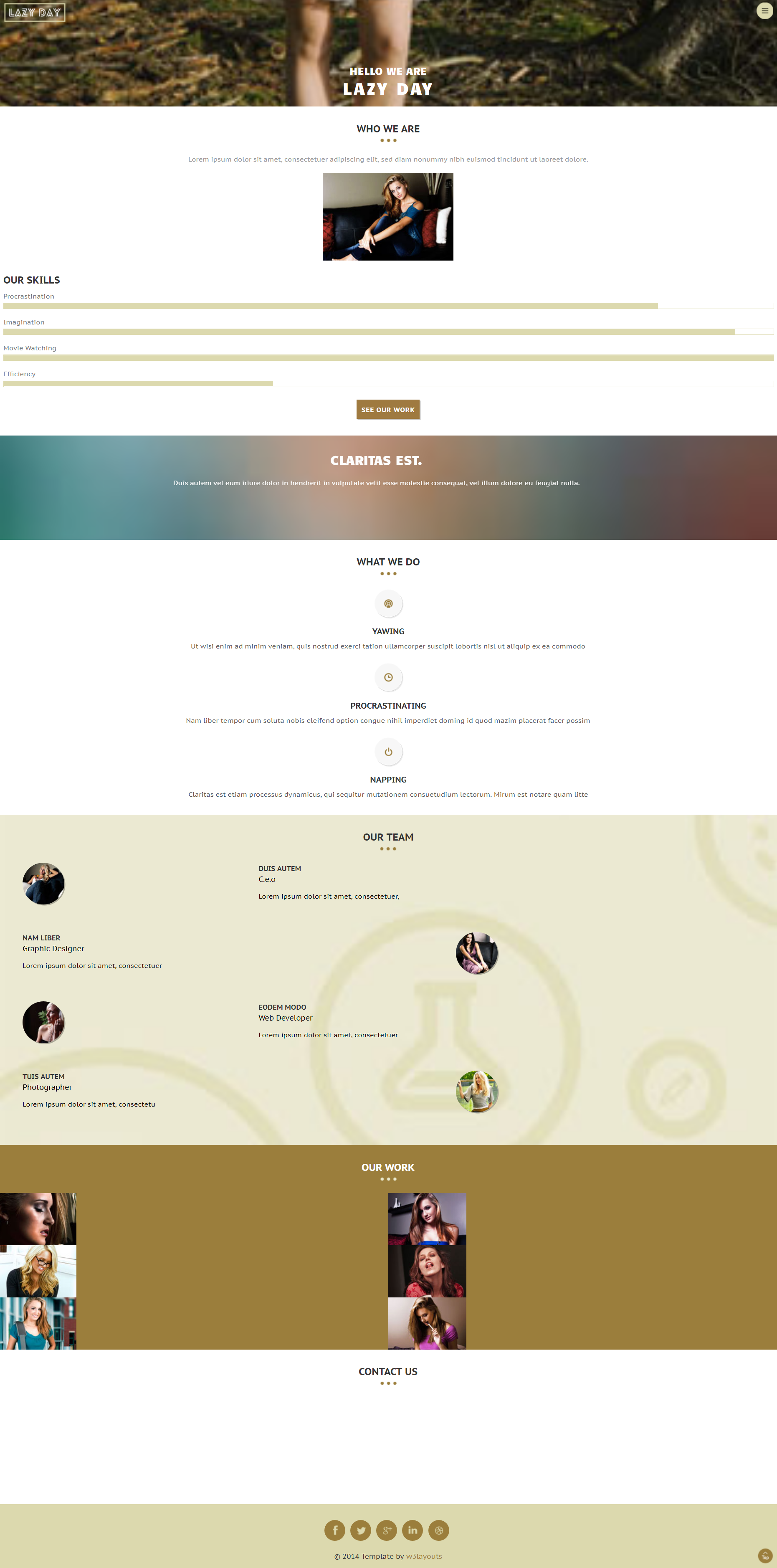 棕色欧美风格响应式设计师品牌网页模板