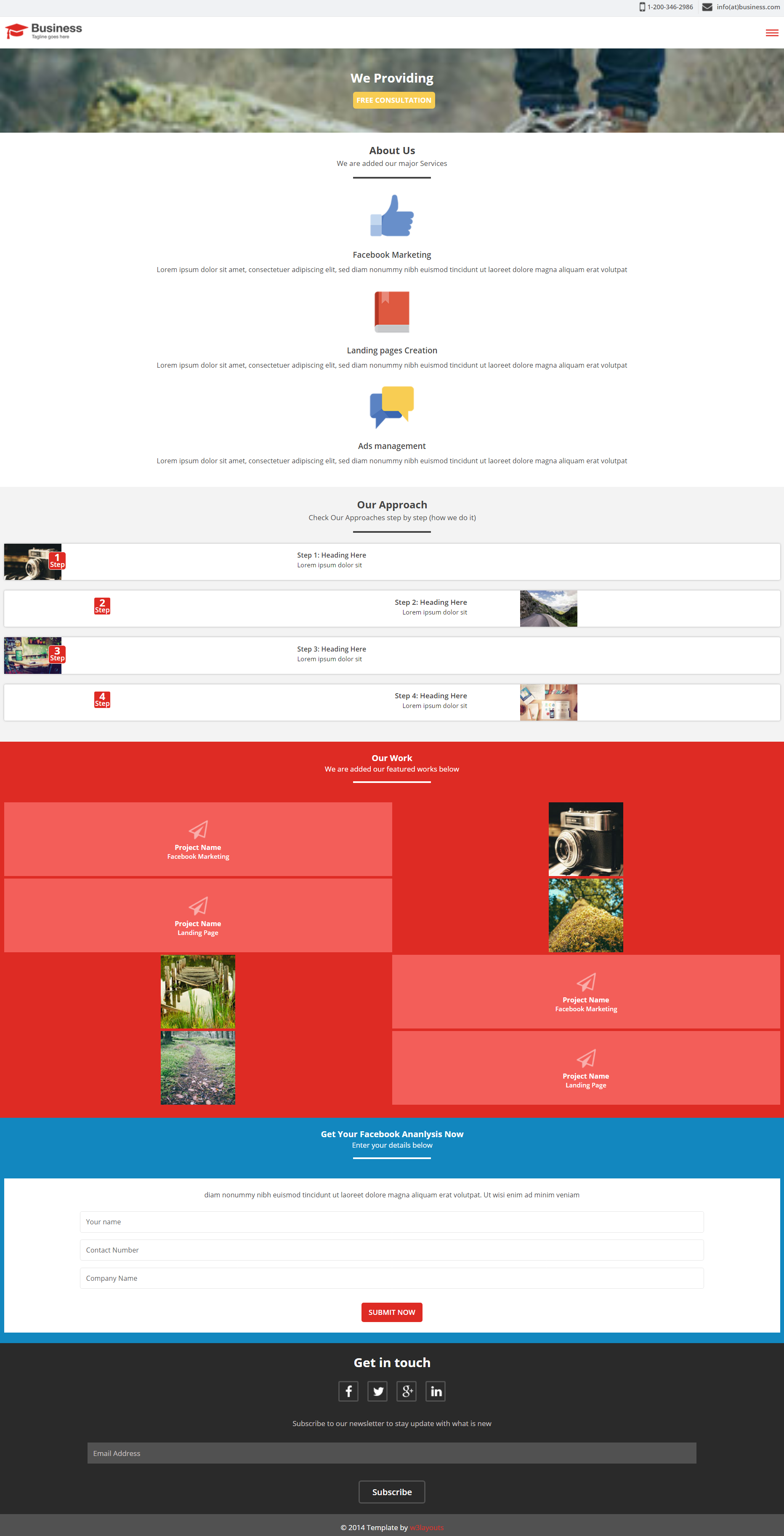 红色简洁风格响应式校园商务服务网页模板
