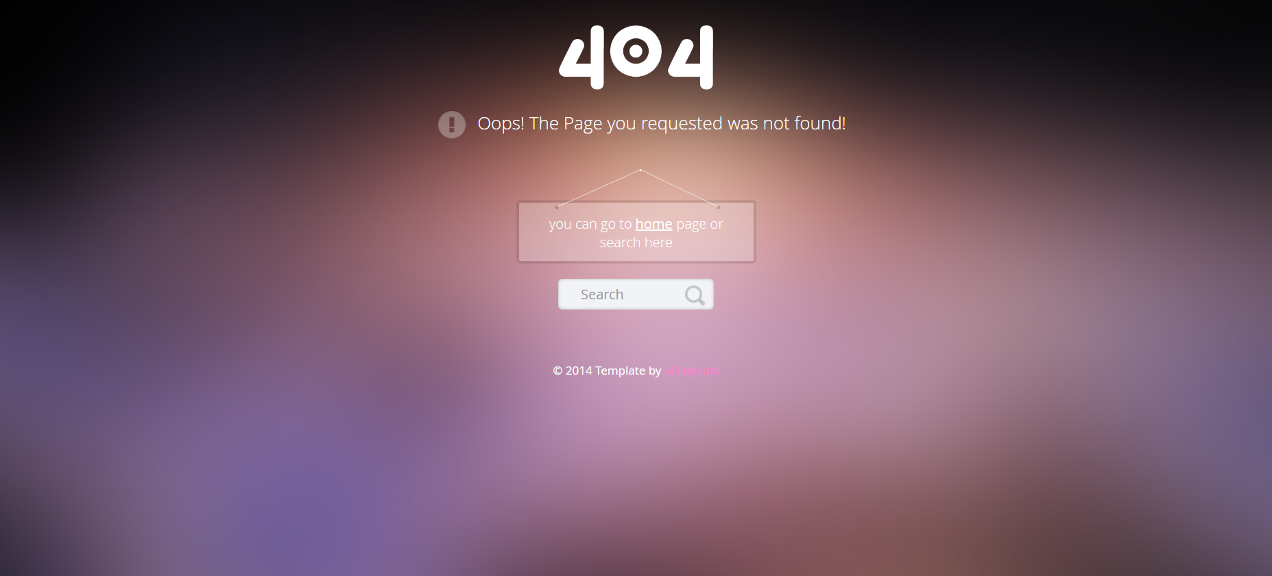 白色简洁风格响应式404错误页网页模板