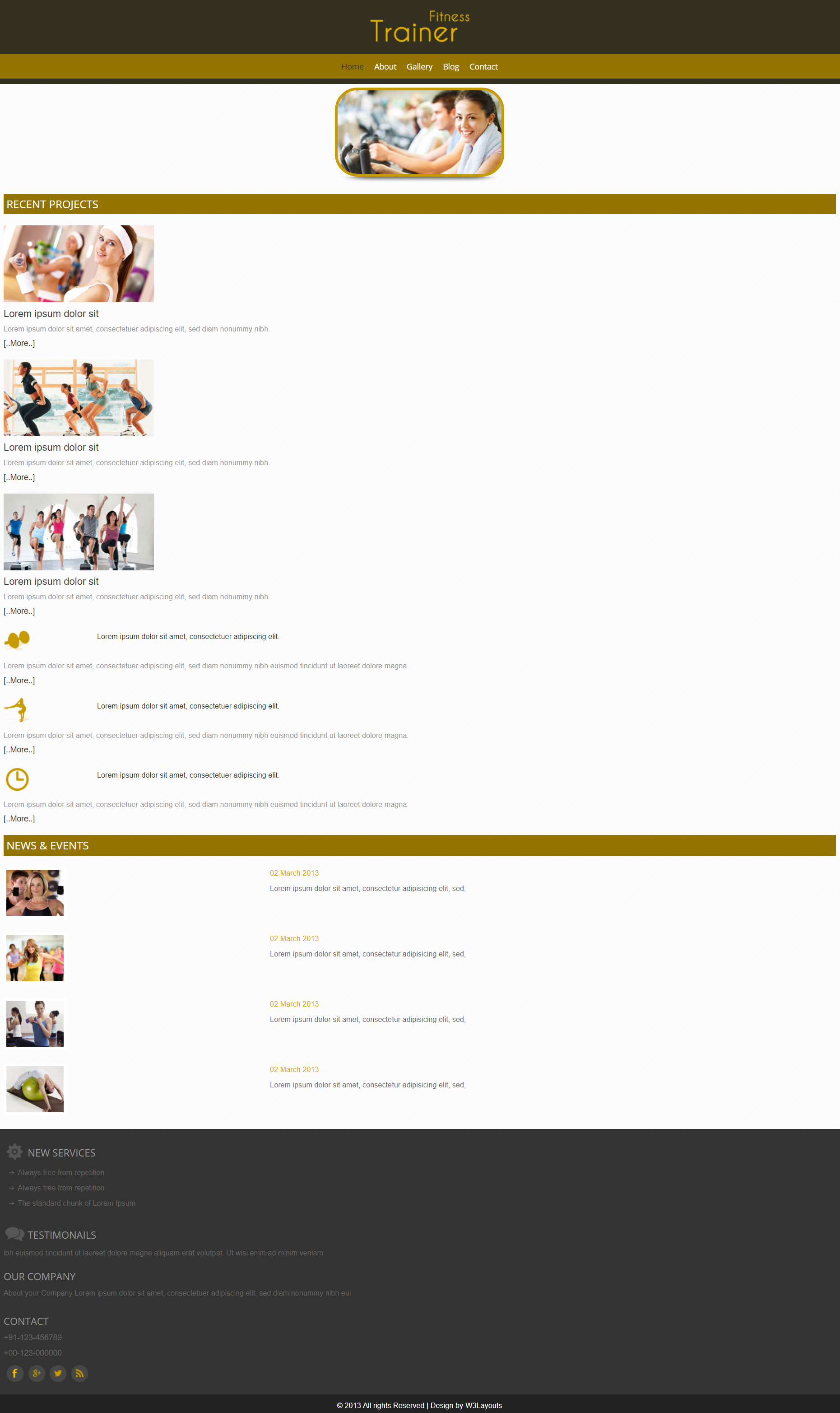 HTML棕色欧美形式健身教练网页模板代码