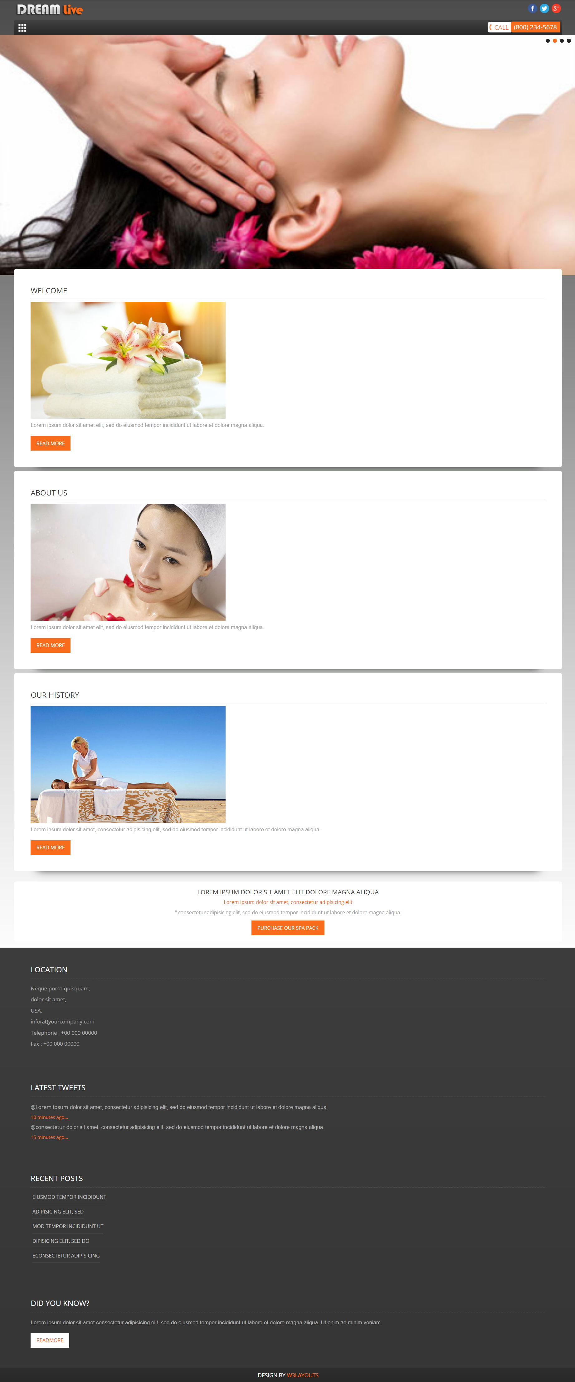 bootstrap橙色欧美样式梦想生活SPA网页模板代码下载