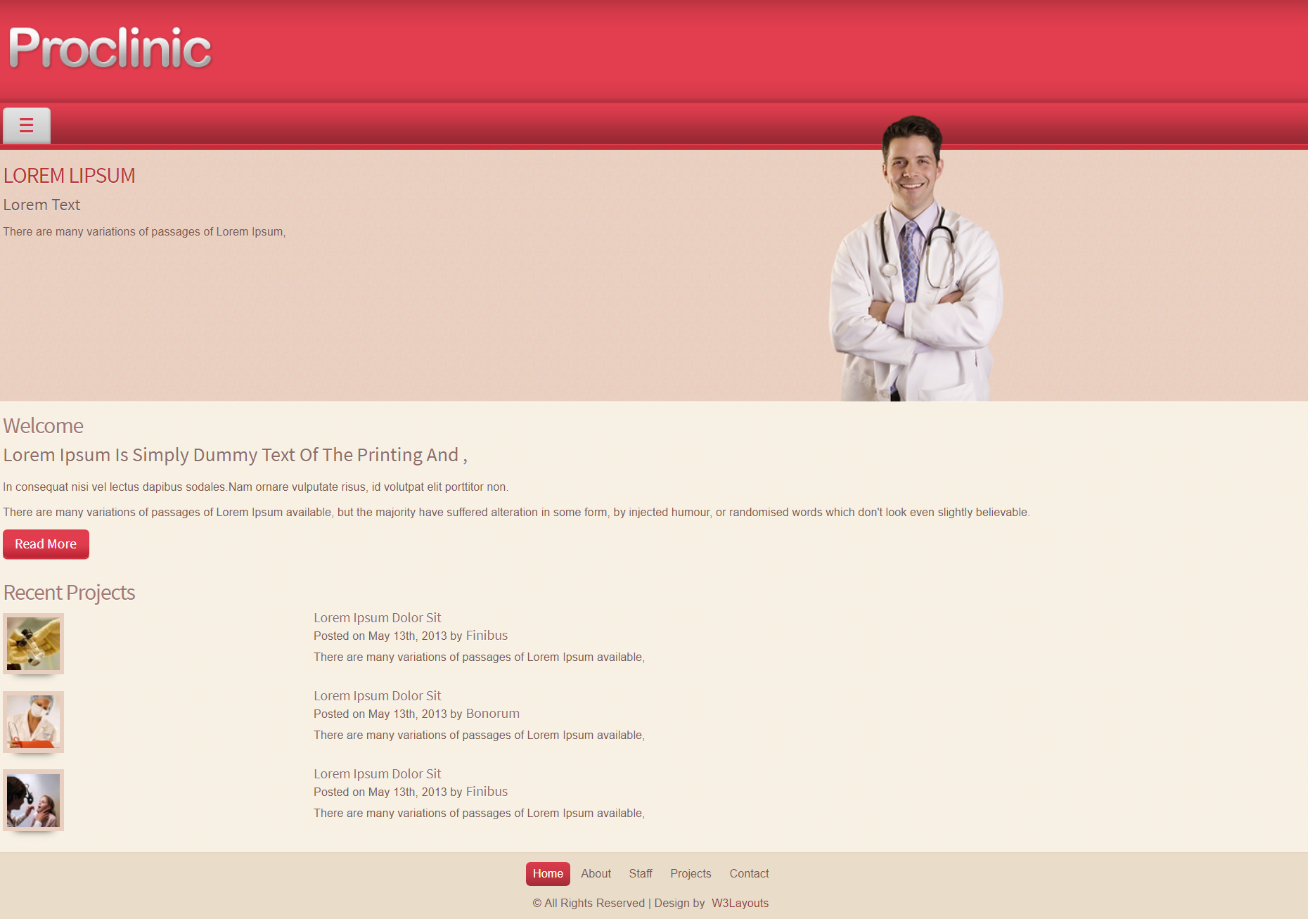 HTML5红色宽屏样式专业诊所动态网页模板代码下载