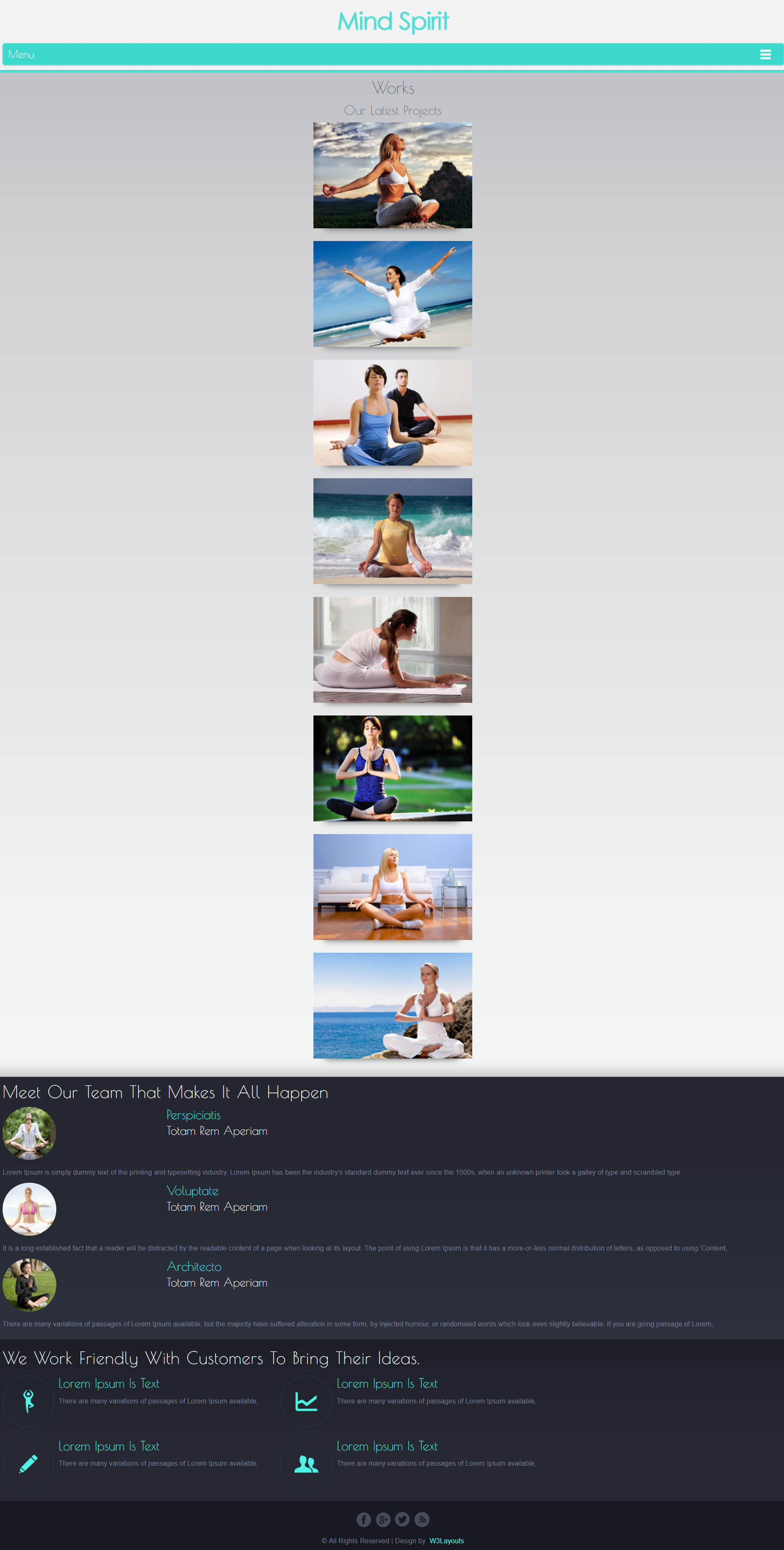 绿色欧美风格响应式心灵瑜伽服务网页模板