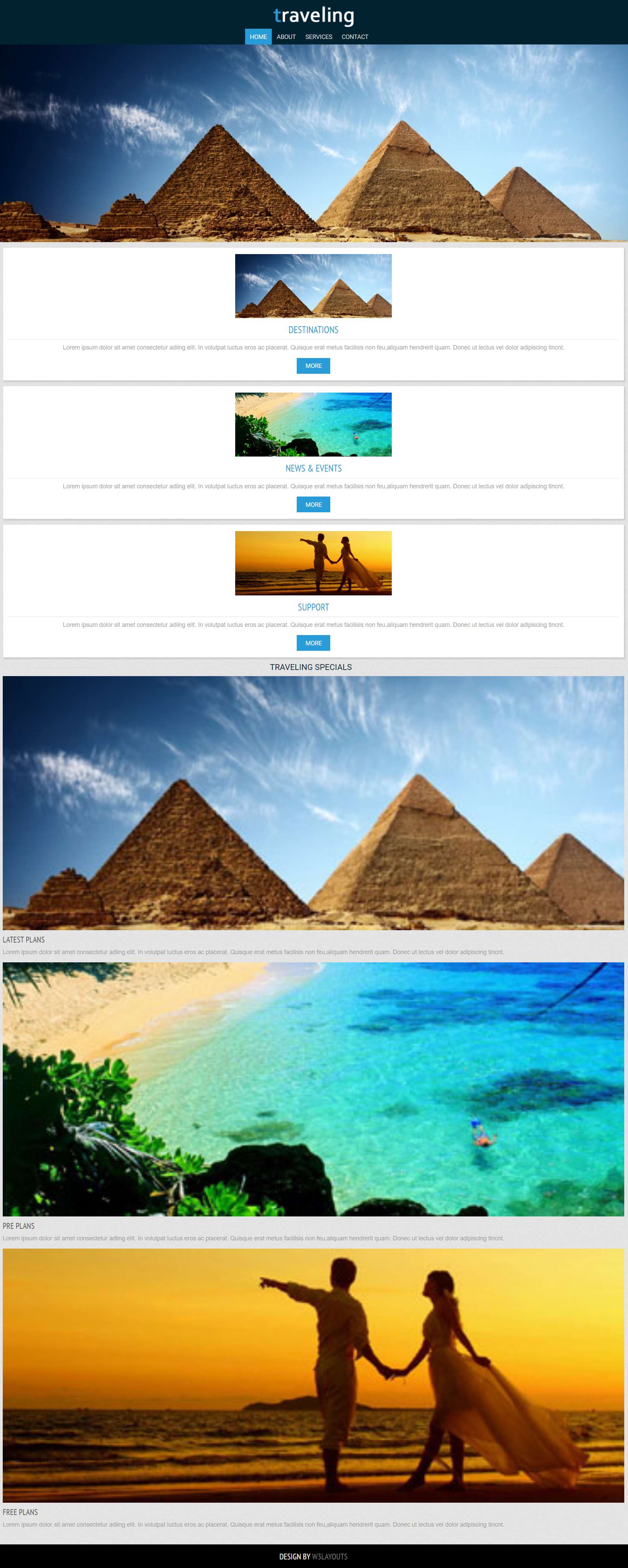 bootstrap蓝色欧美样式国际旅游服务网页模板代码下载