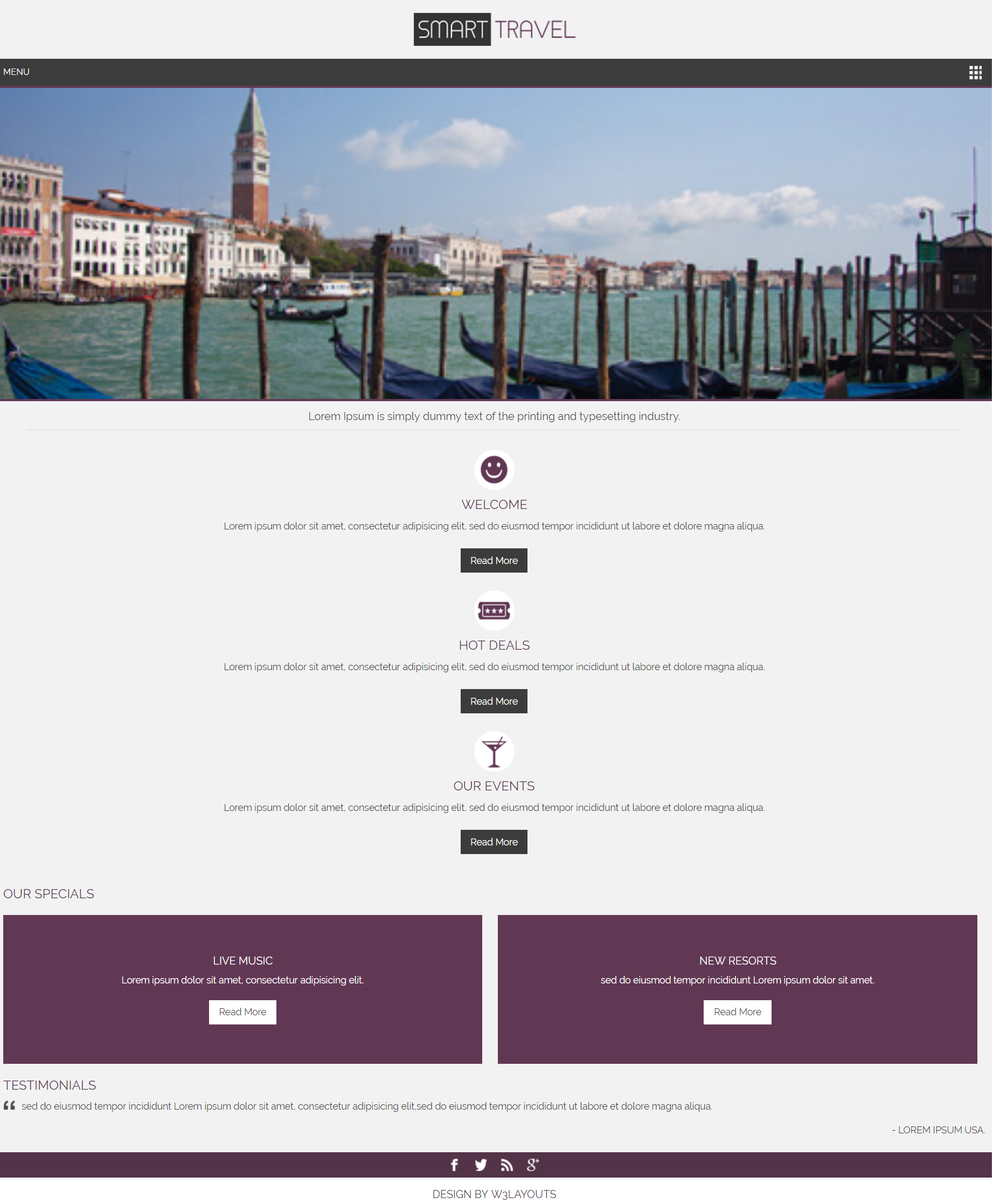 紫色简洁形式pc+wap海港旅游介绍网页模板代码