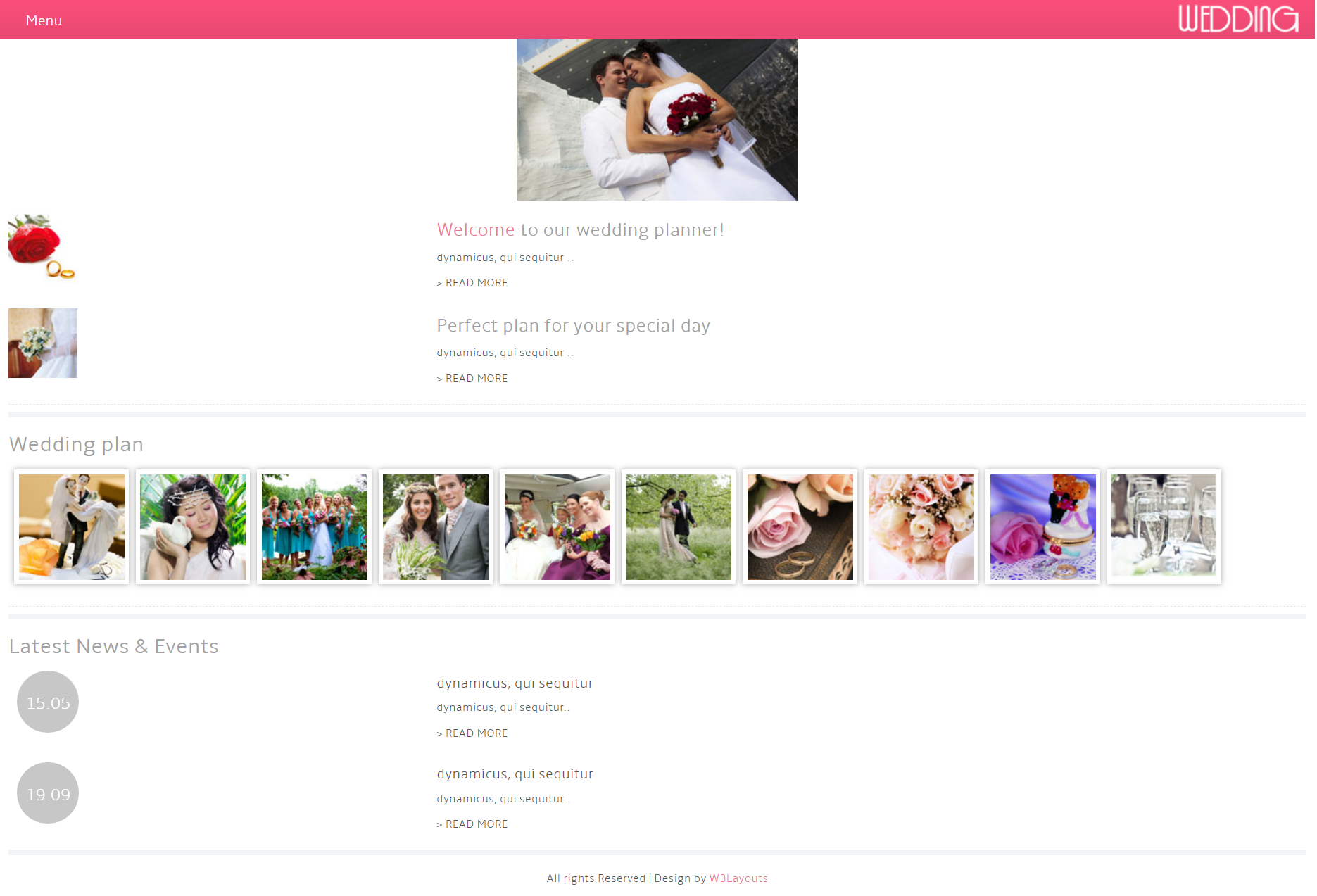 HTML红色大气形式结婚庆典网页模板代码