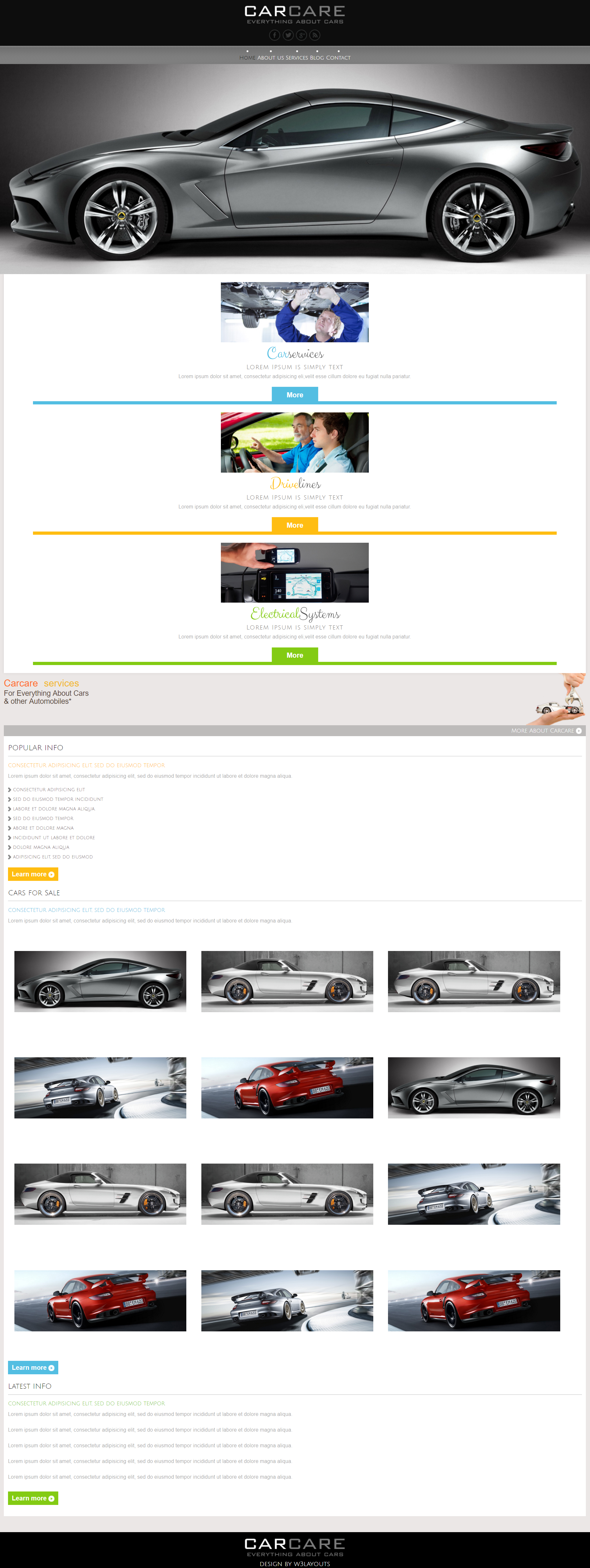 黑色简洁形式pc+wap汽车护理维修网页模板代码