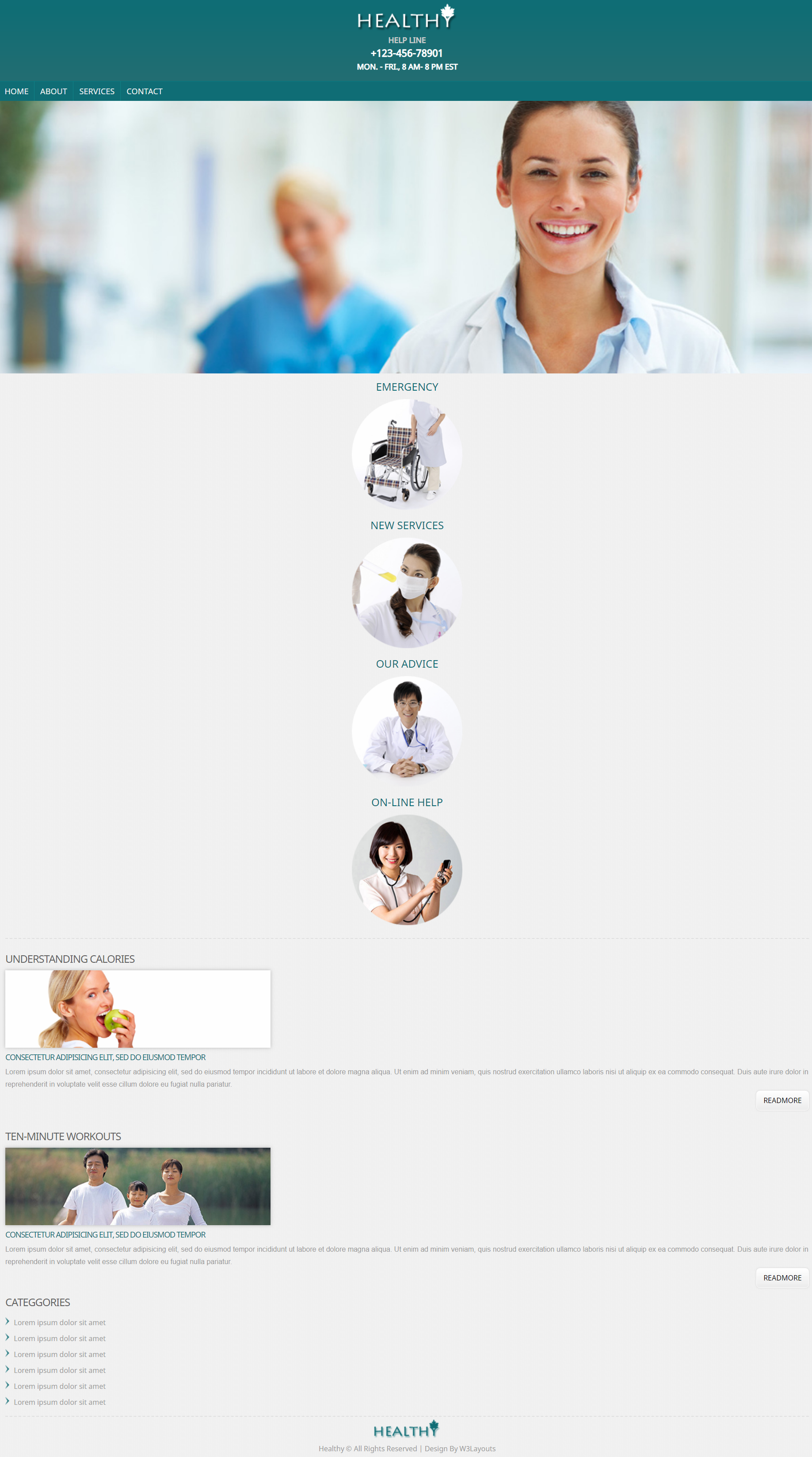 蓝色简洁形式pc+wap医疗康复中心网页模板代码
