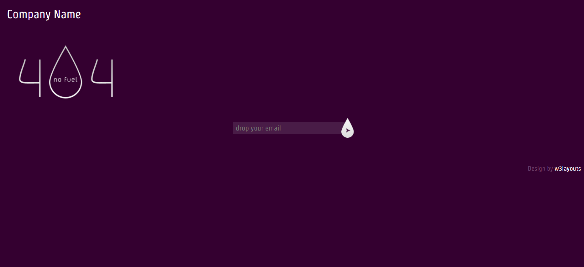 bootstrap紫色简洁样式水滴404网页模板代码下载