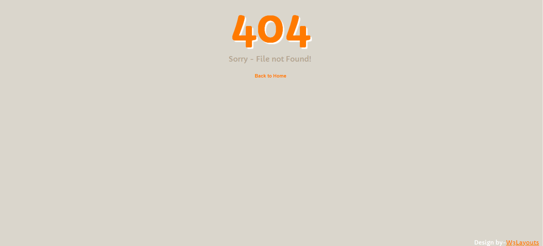 bootstrap橙色大气样式404错误网页模板代码下载