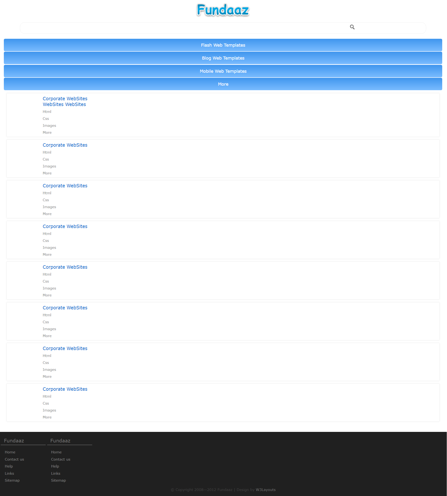白色简洁风格响应式图文列表网页模板