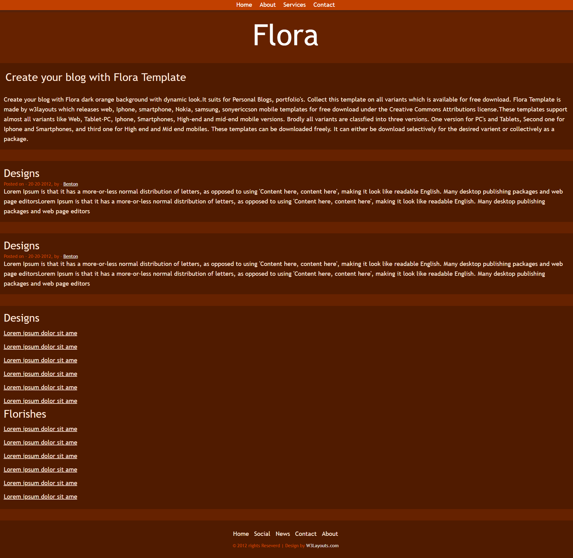 HTML红色欧美形式简单信息网页模板代码