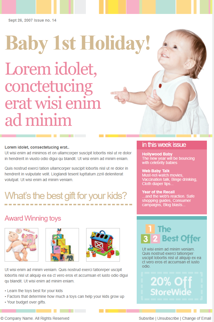 bootstrap粉色欧美样式儿童假期玩具网页模板代码下载