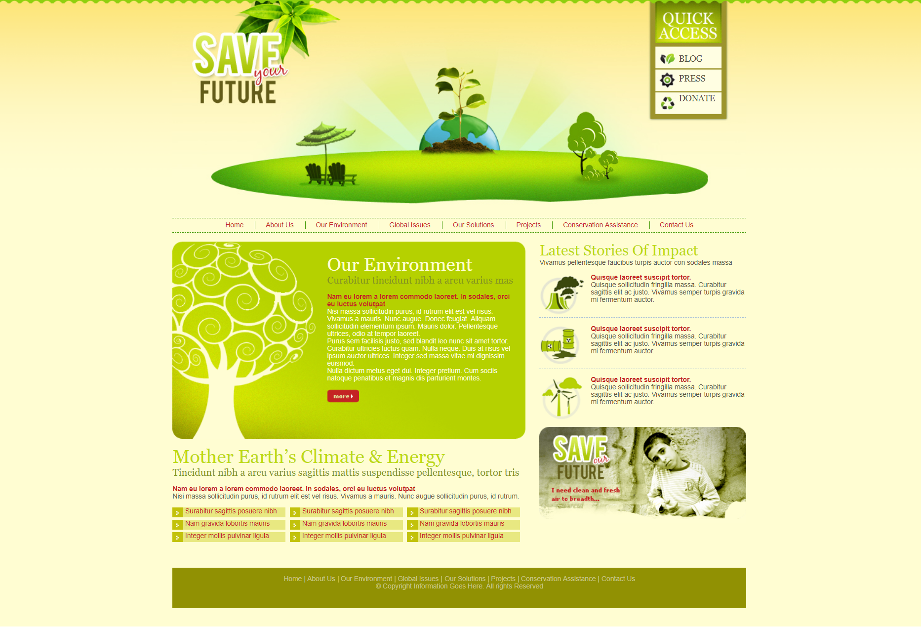 html5绿色简洁样式生态地球环保网页模板代码下载