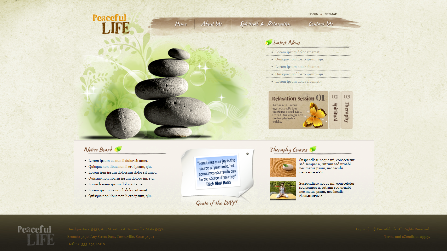 白色简洁风格响应式瑜伽生活网页模板