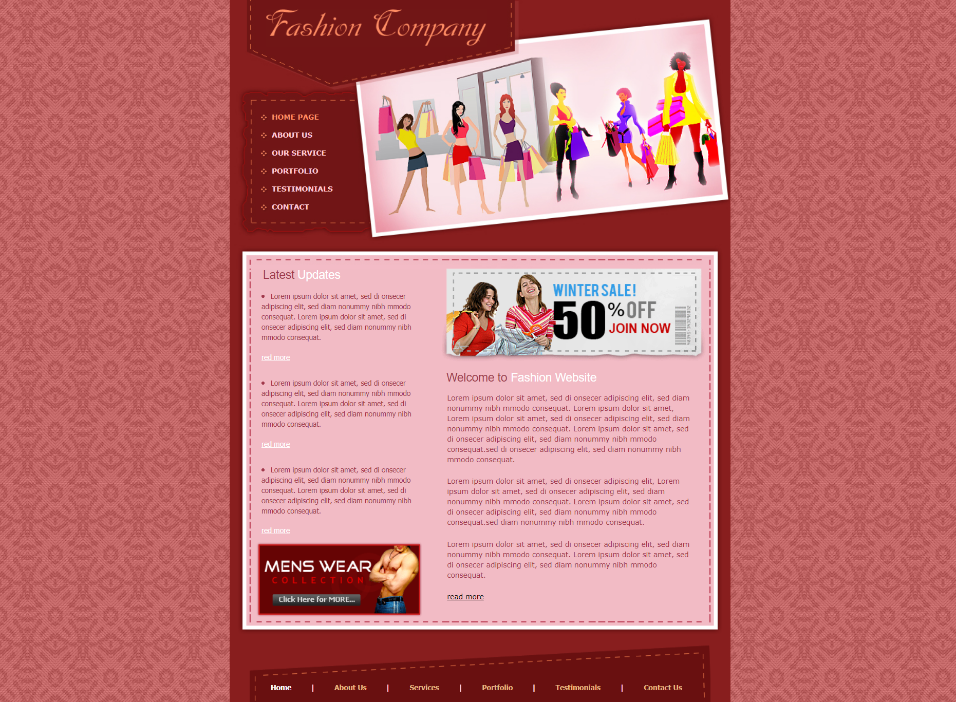 HTML5红色宽屏样式时尚先锋购物网页模板代码下载
