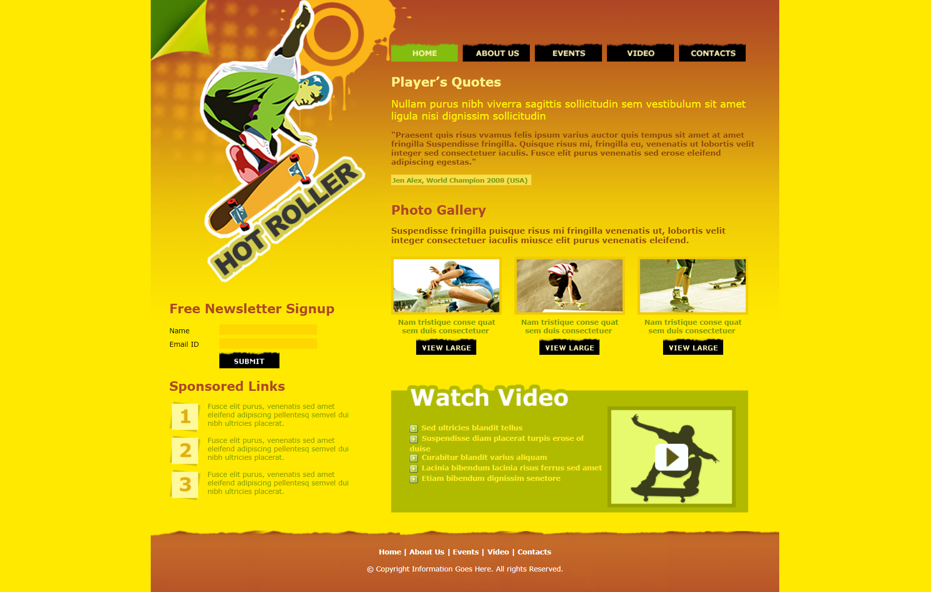 bootstrap绿色欧美样式滑板运动网页模板代码下载