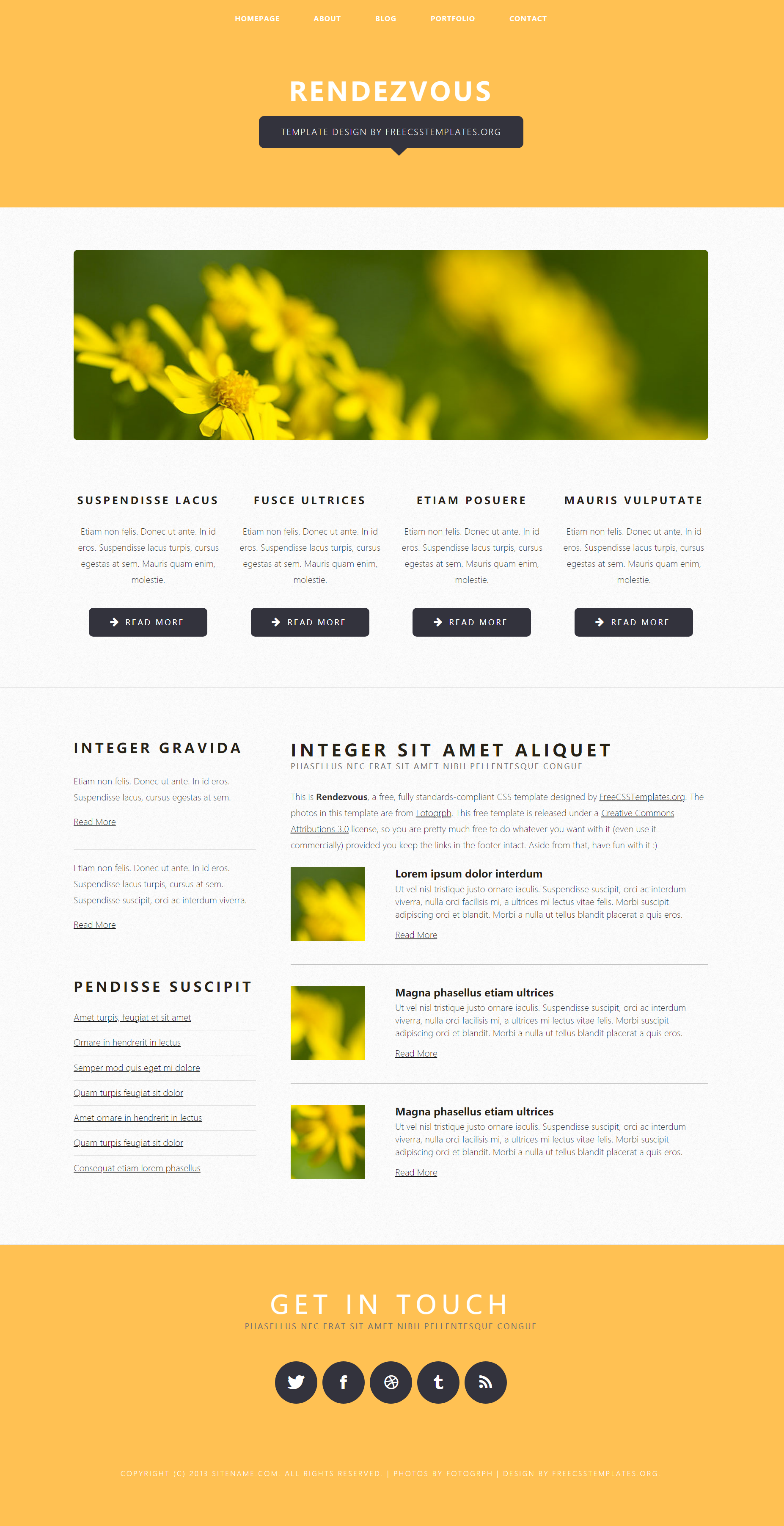 黄色简洁风格响应式会合信息列表网页模板