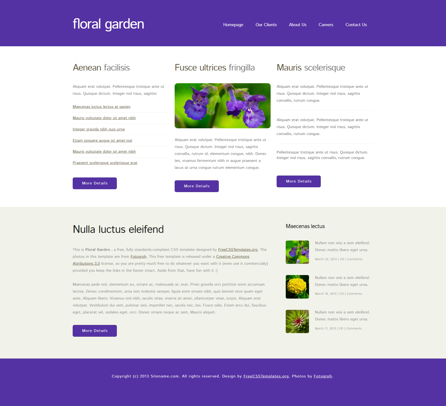 HTML5蓝色宽屏样式花卉养植园信息网页模板代码下载