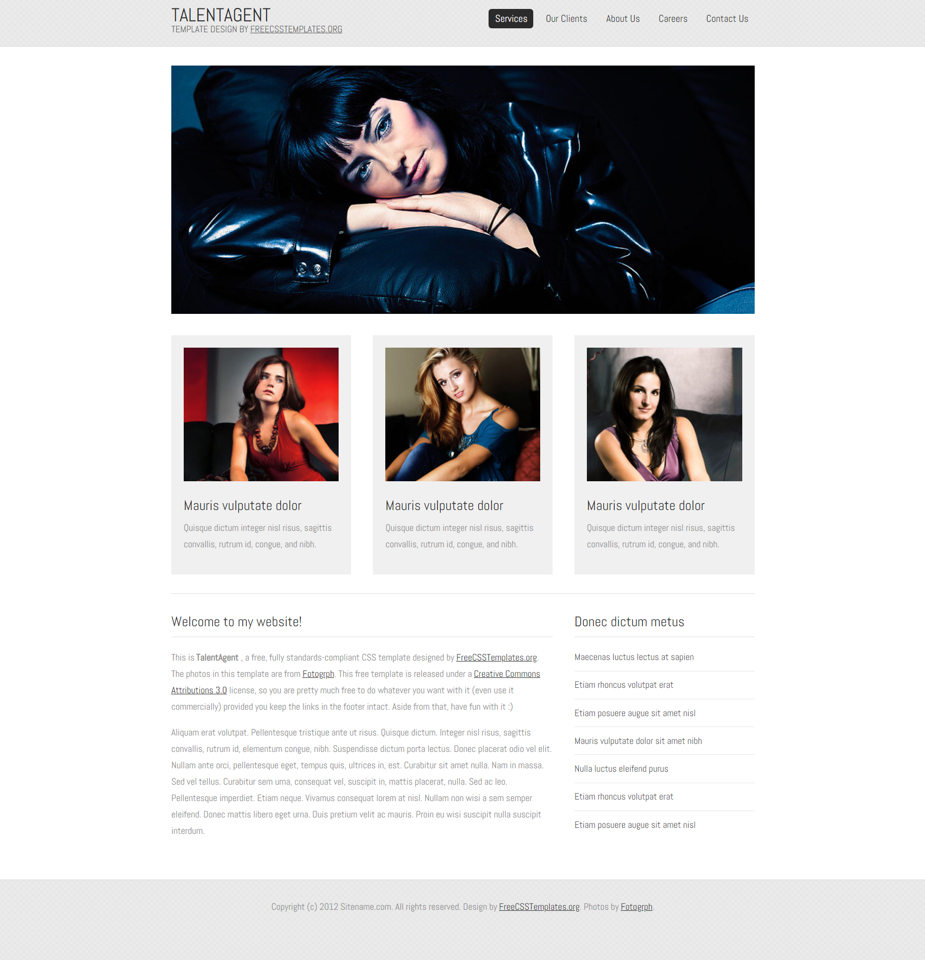 黑色简洁风格响应式星探模特公司网页模板