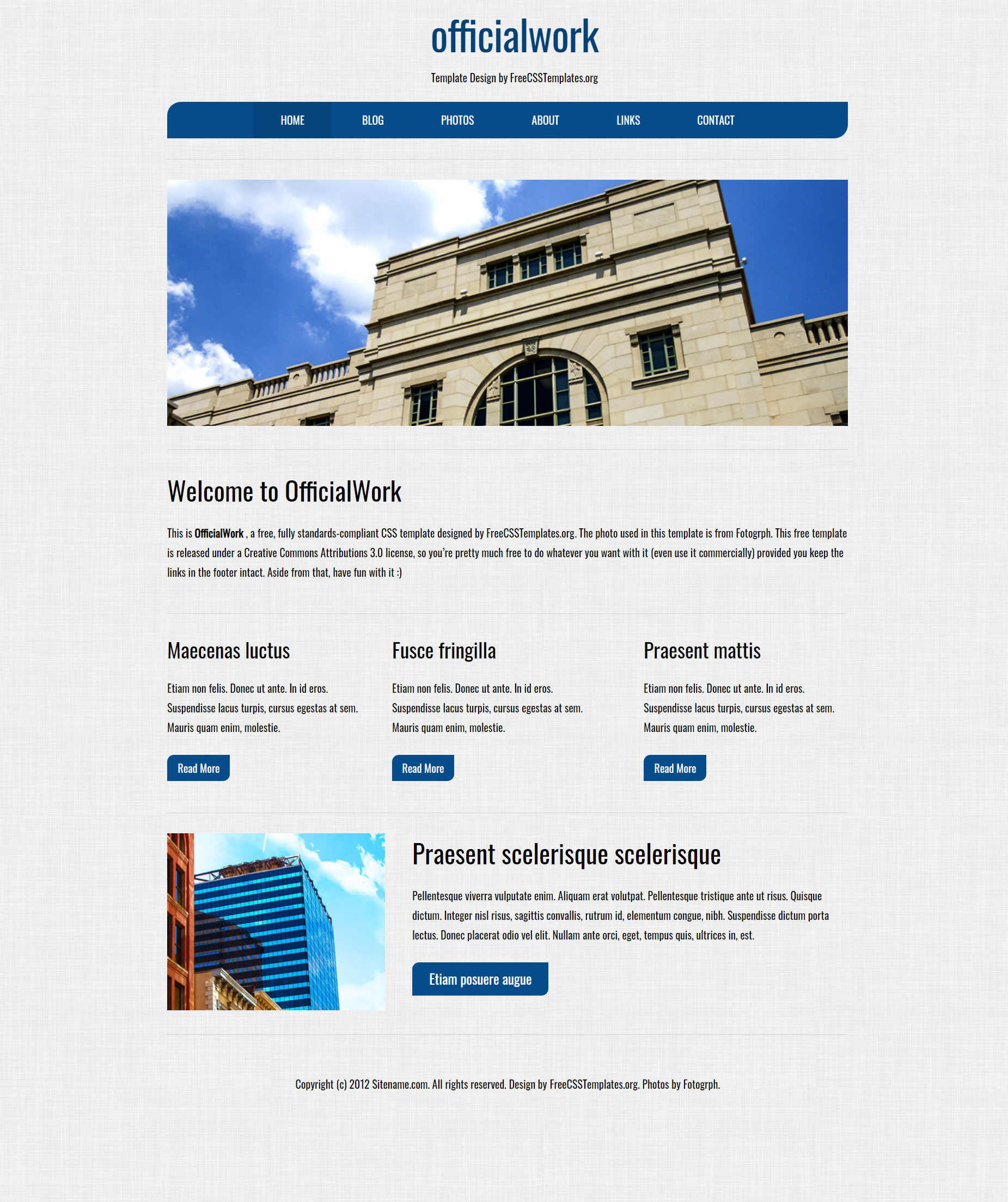 蓝色简洁风格响应式企业工作信息网页模板