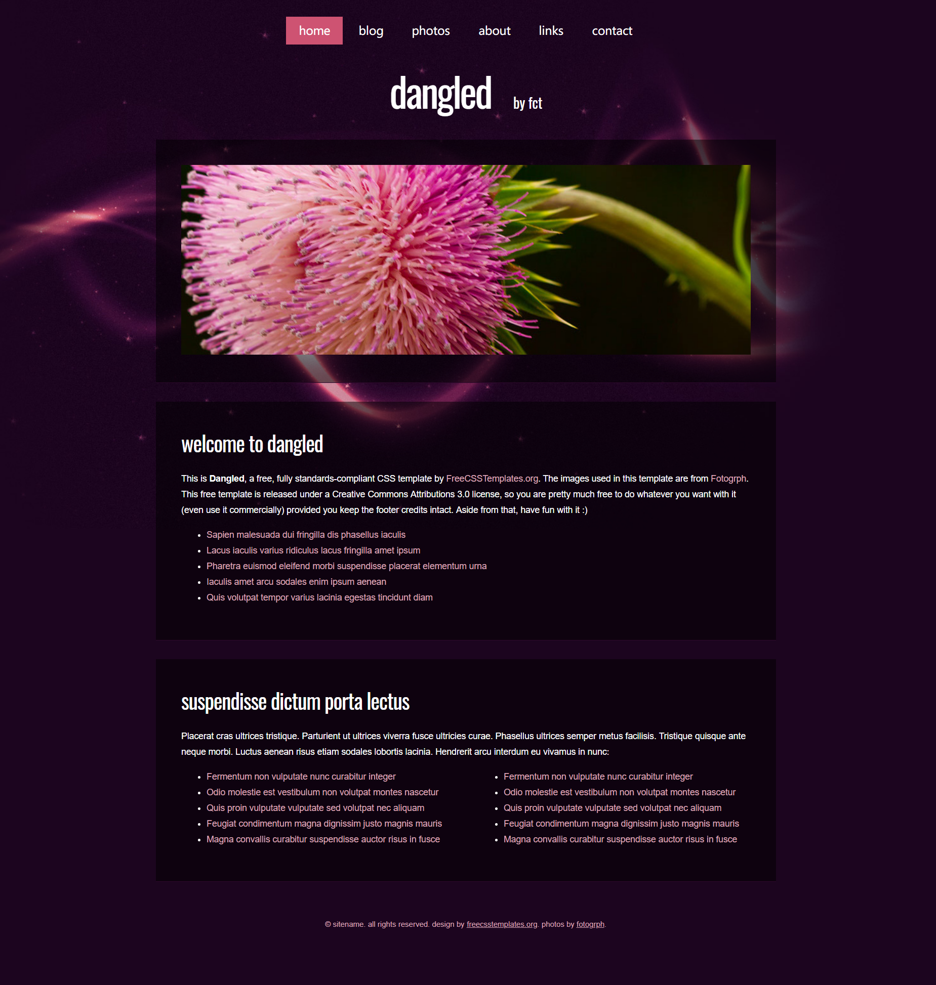 粉色简洁形式pc+wap星际之花网页模板代码