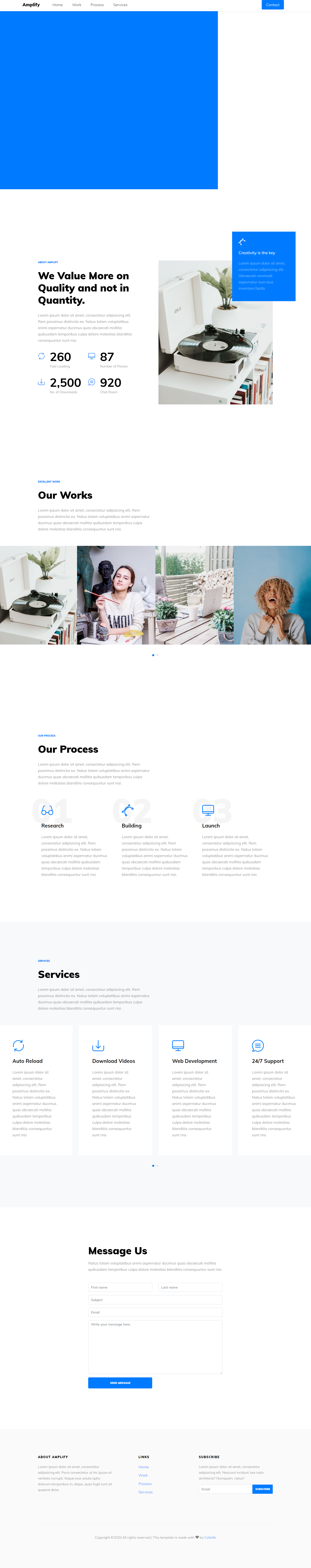 蓝色简洁风格响应式企业产品管理网页模板