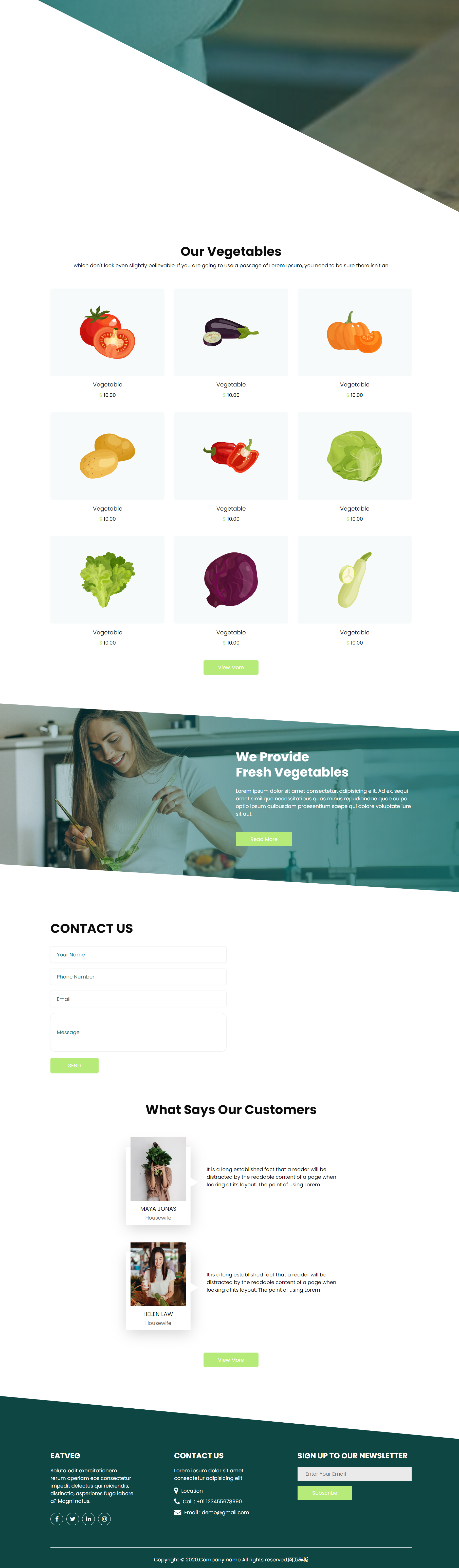 htm5绿色宽屏样式蔬菜销售电子网页模板代码下载
