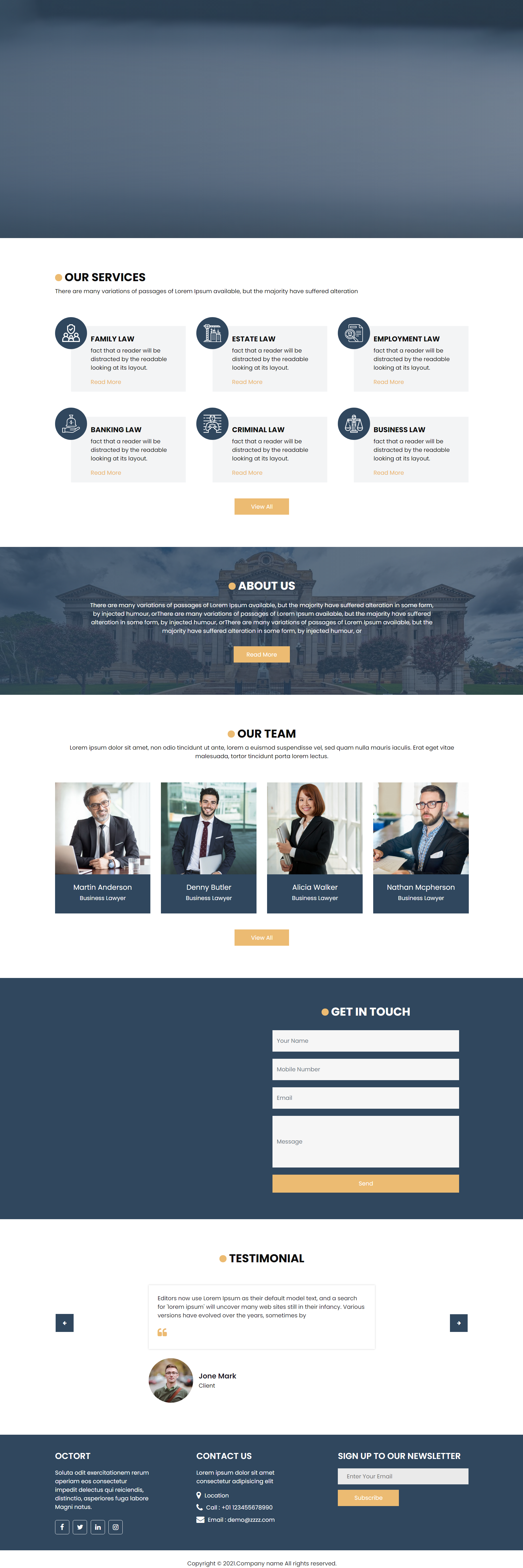 黄色简洁风格响应式律师事务所企业网站模板