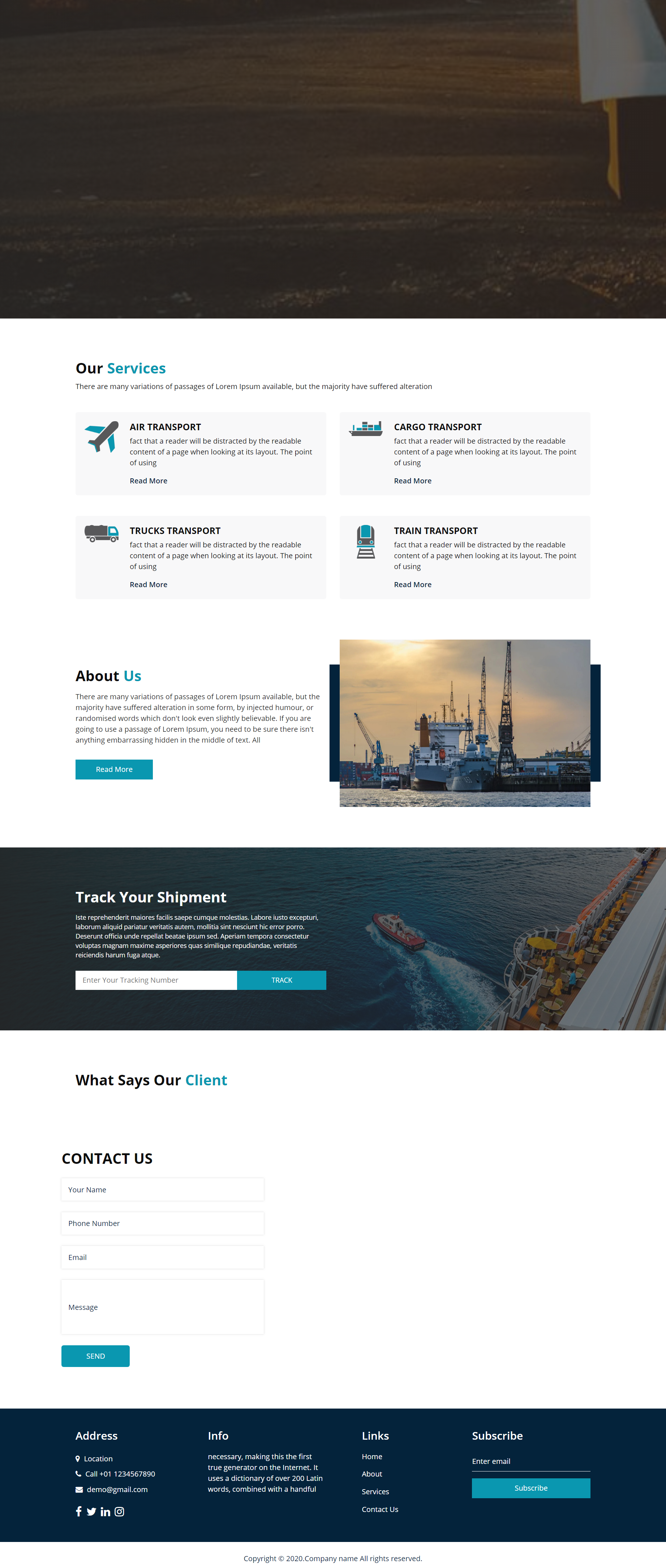 HTML5蓝色宽屏样式国际物流运输企业网站模板代码下载