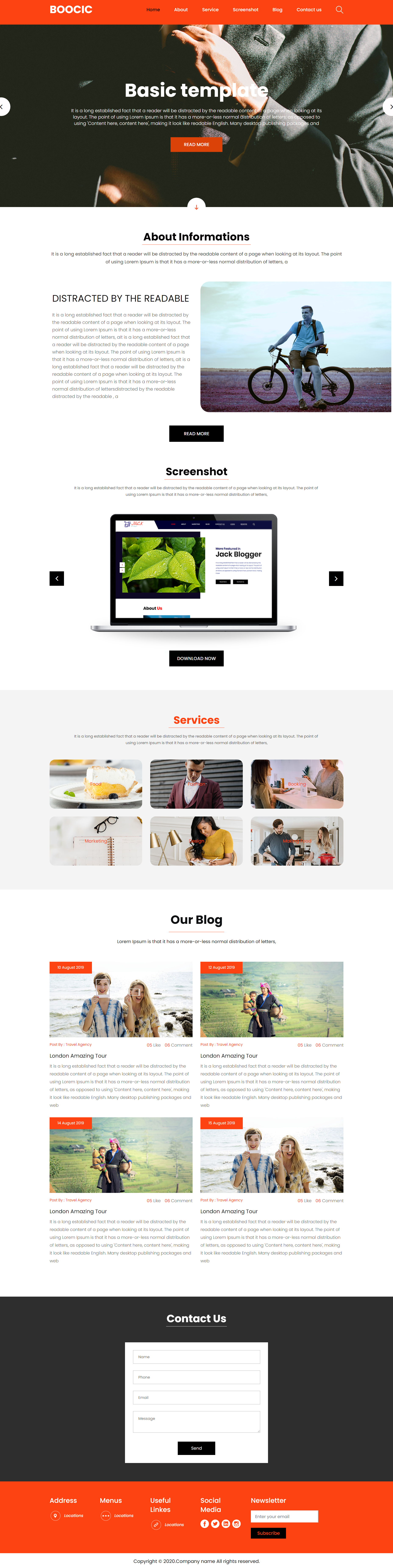 橙色简洁风格响应式作品设计企业网站模板