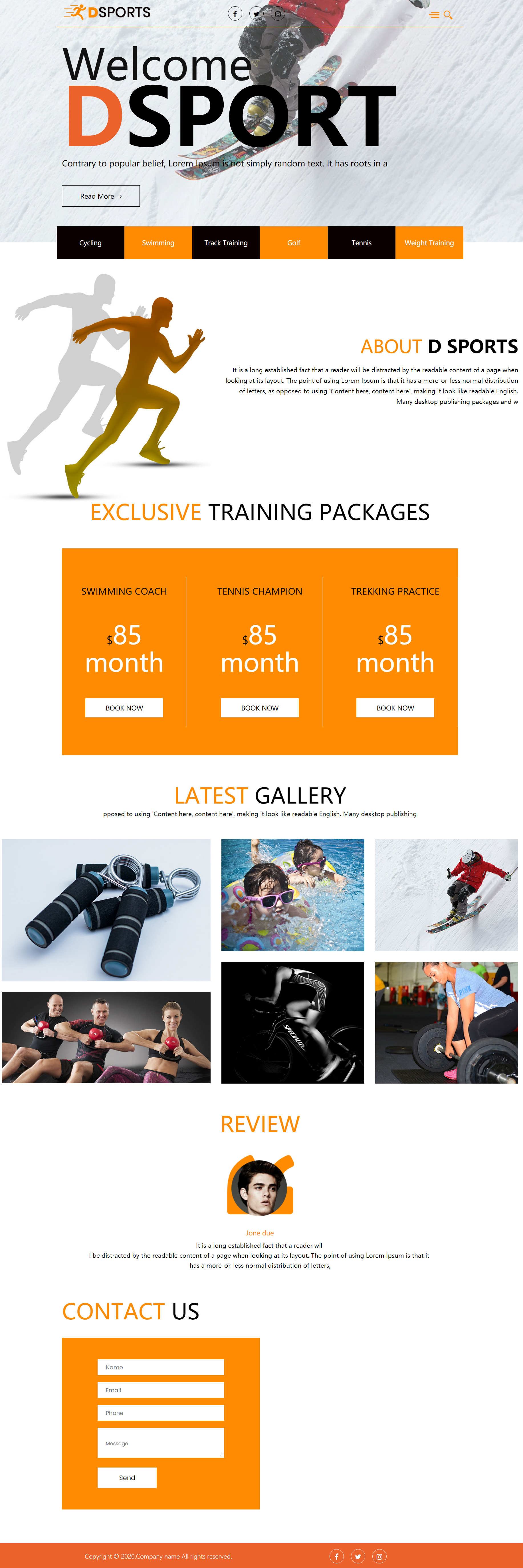 HTML5橙色宽屏样式滑雪运动体育企业网站模板代码下载