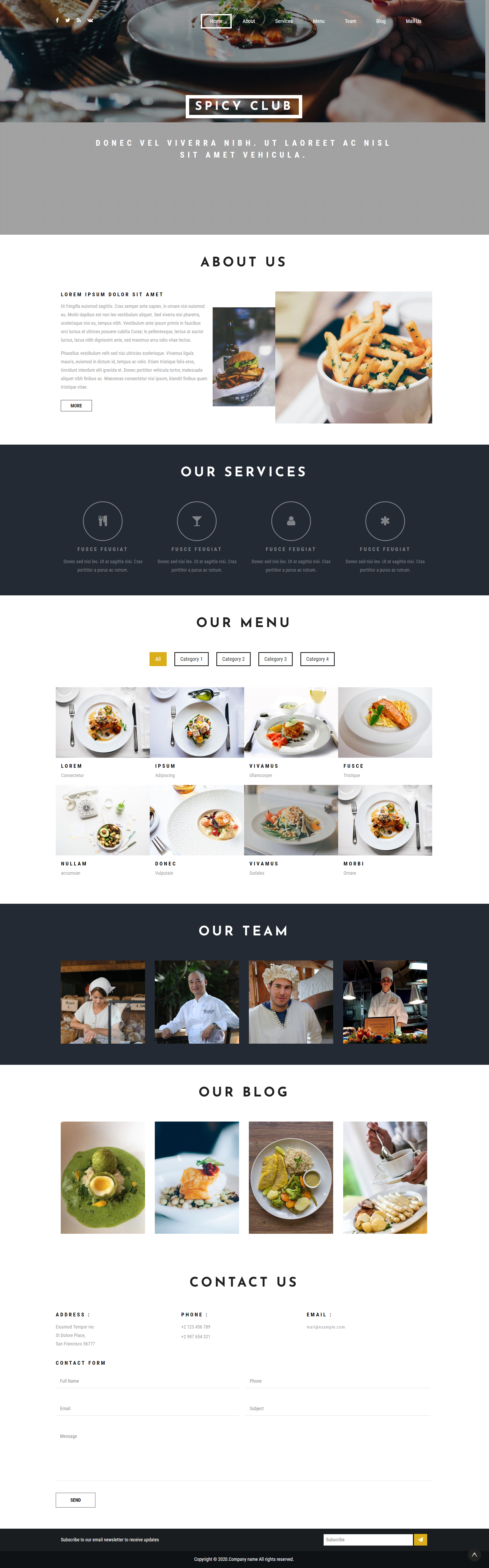 HTML白色实用形式美食餐厅企业网站模板代码