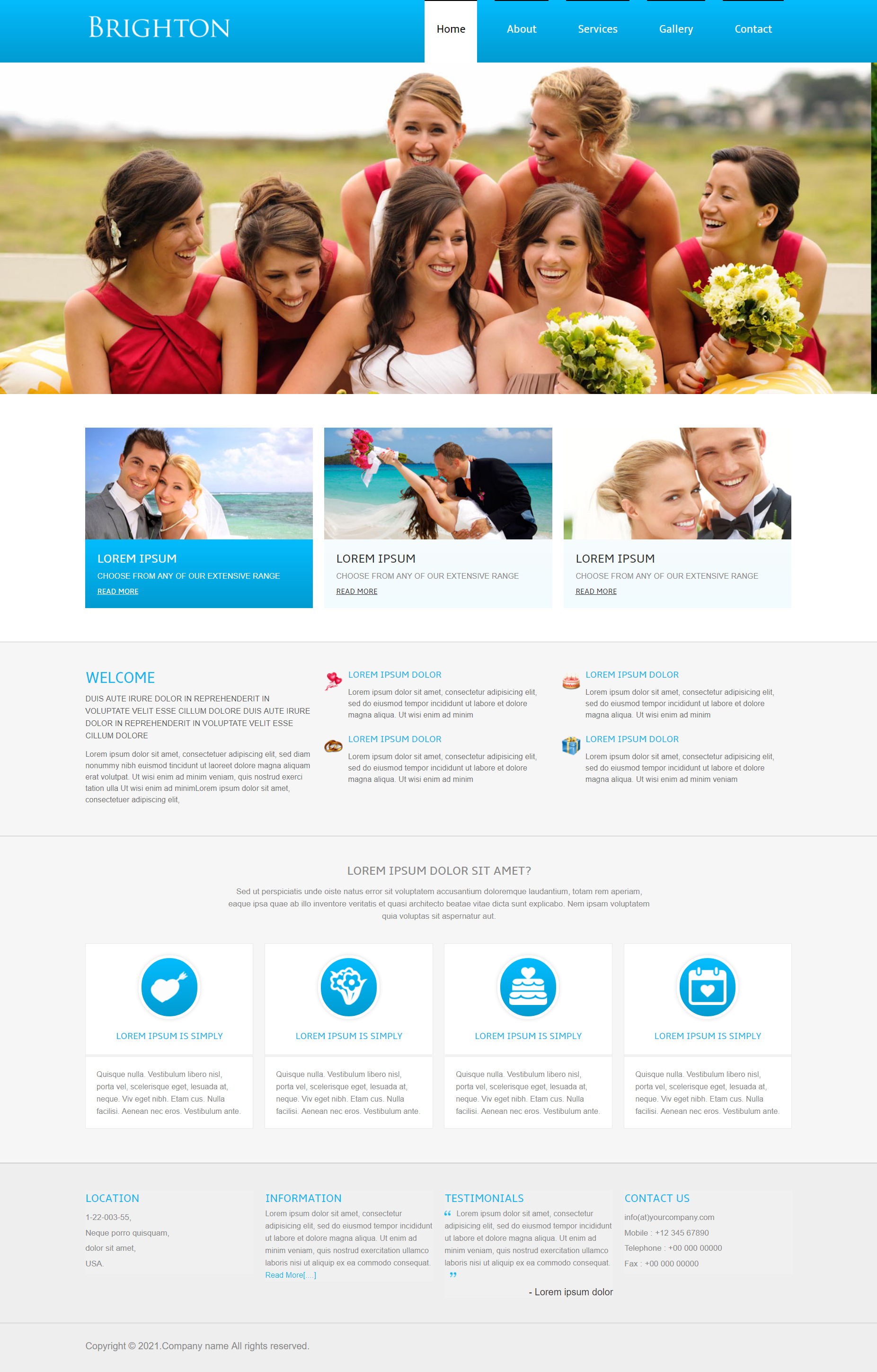 白色大气风格响应式浪漫集体婚礼企业网站模板