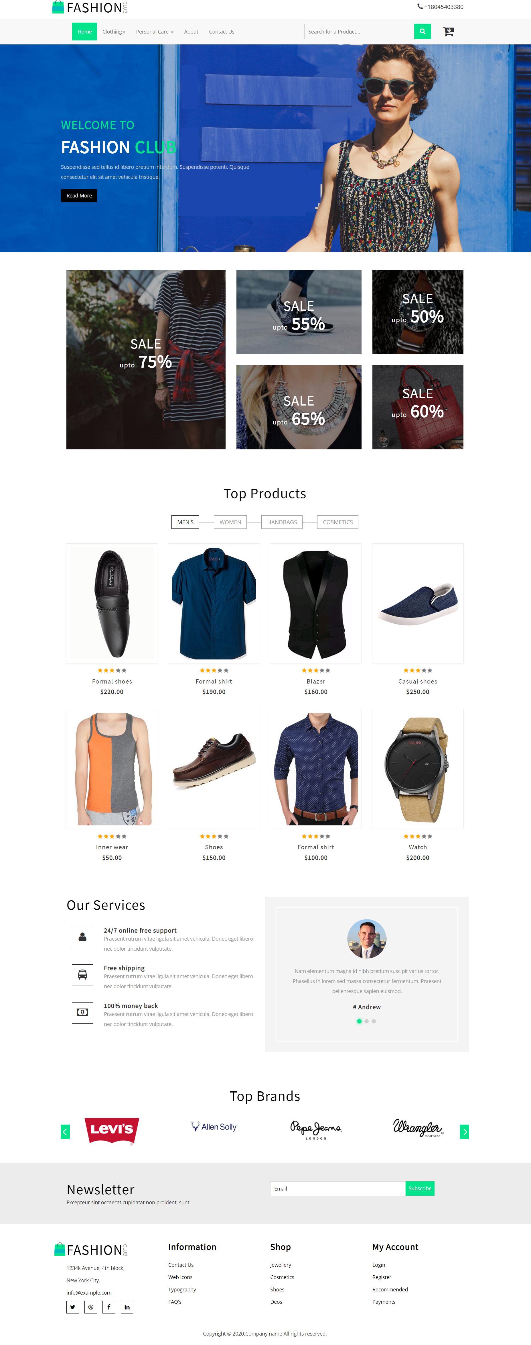 HTML5绿色宽屏样式时尚品牌服饰企业网站模板代码下载
