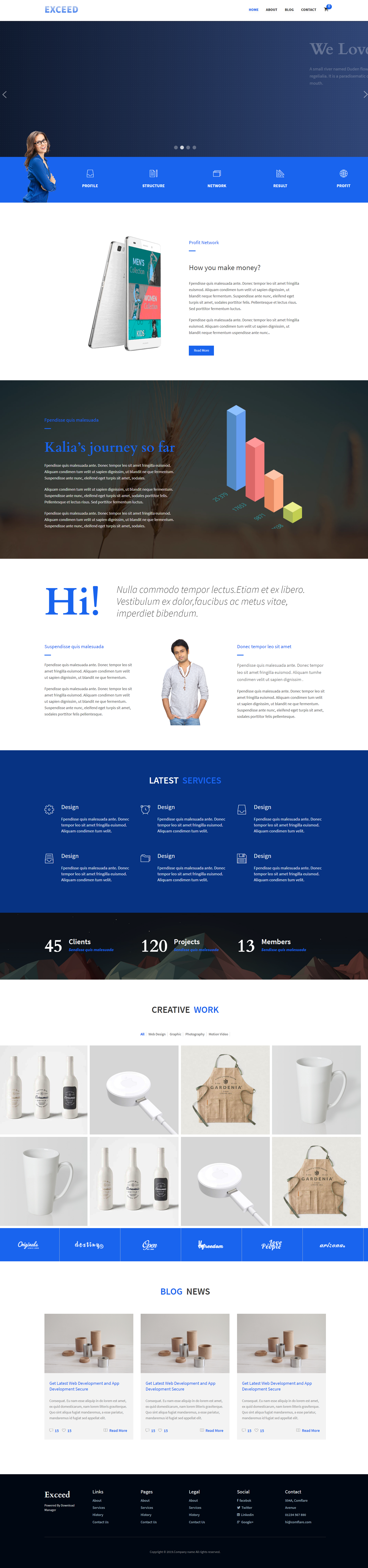 蓝色简洁风格响应式UI设计企业网站模板