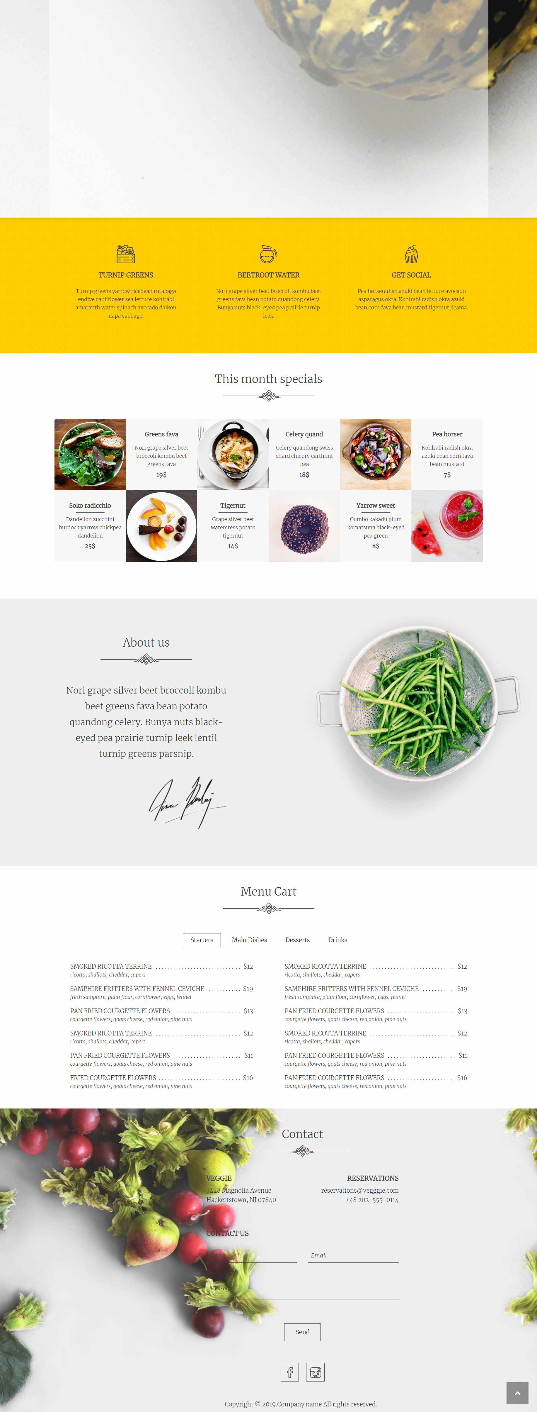 黑色简洁风格响应式美食餐厅菜单企业网站模板