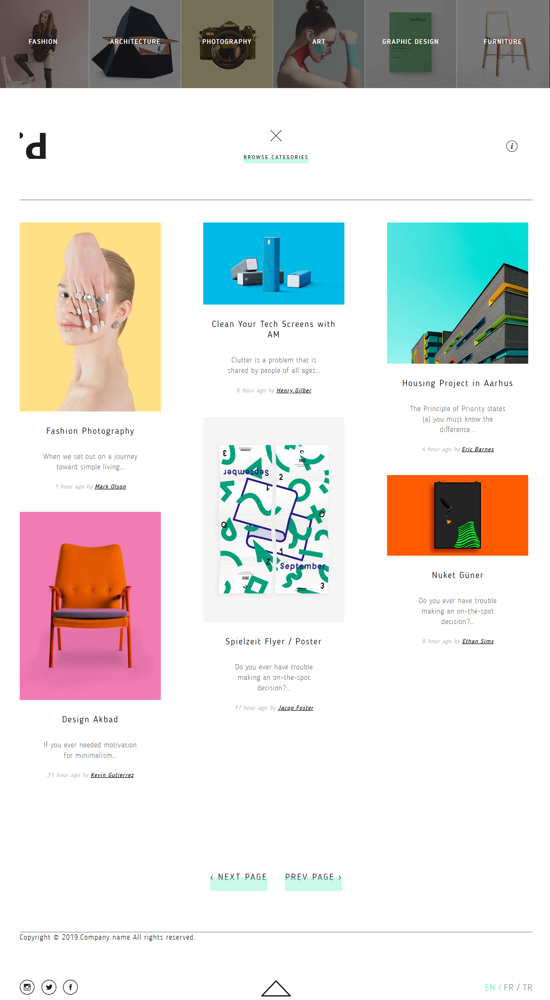 绿色简洁风格响应式个性创意设计师企业网站模板