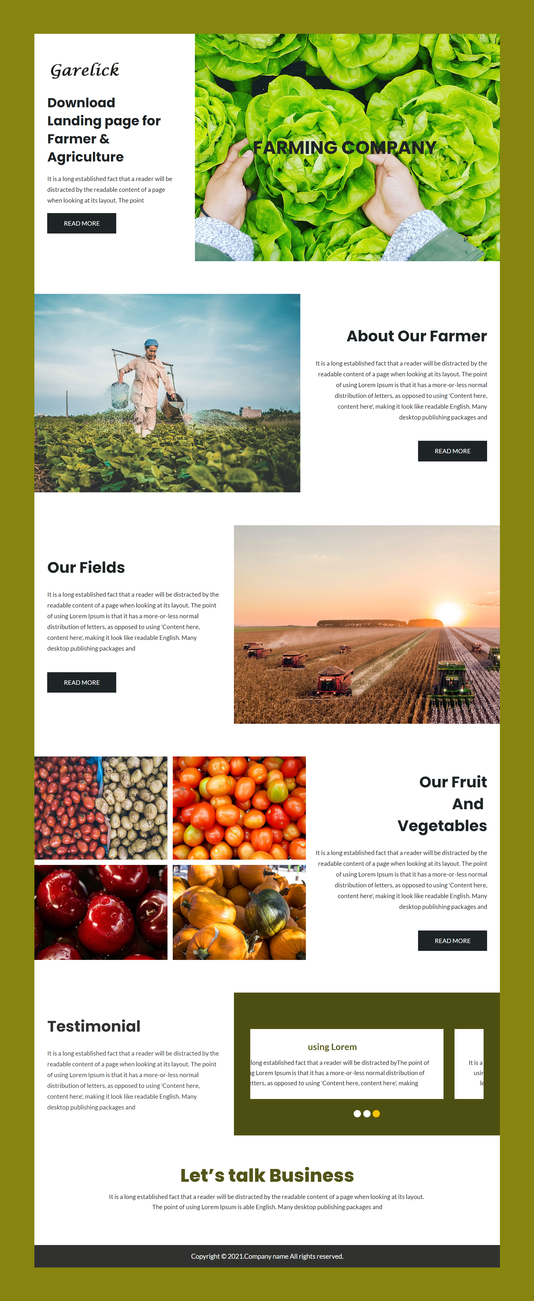HTML5绿色宽屏样式蔬菜种植农场企业网页模板代码下载