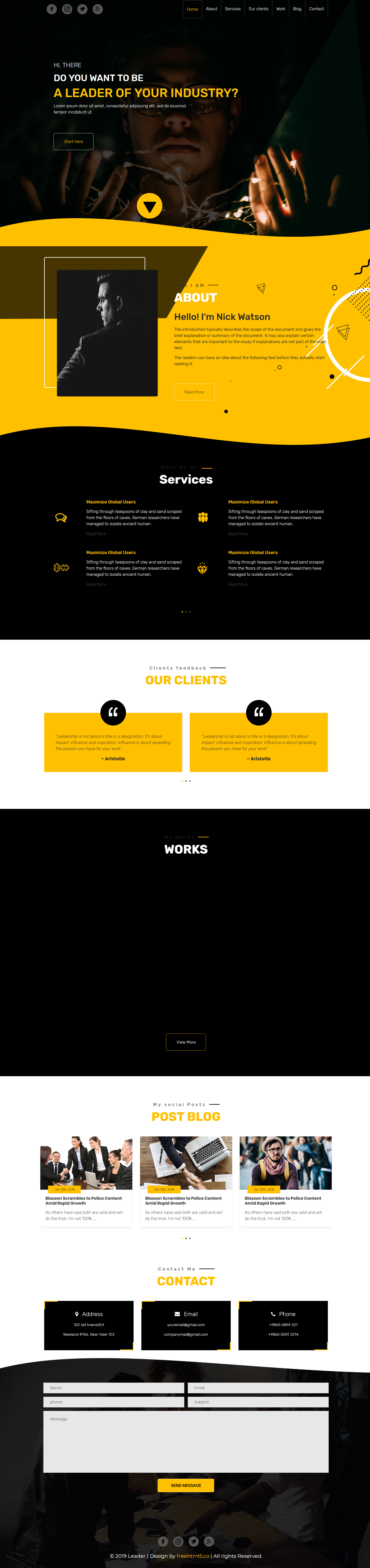 HTML黄色实用形式企业管理培训企业网页模板代码